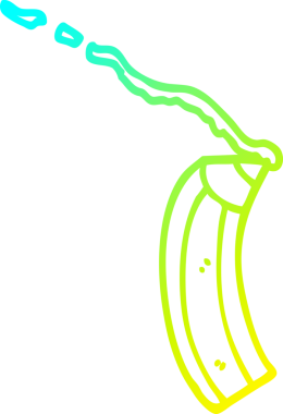 Bir insan tarafından çizilmiş karikatür renkli bir kalemin soğuk gradyan çizimi