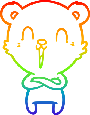 Bir insan tarafından çizilmiş mutlu bir çizgi film ayısının çizimi.