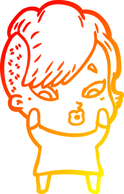 Bir çizgi film karakteri, bir insan tarafından çizilmiş bir kızı şaşırttı.