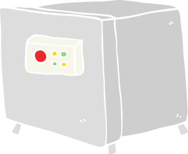 Bir insan tarafından çizilmiş düz renk çizgi film kasası