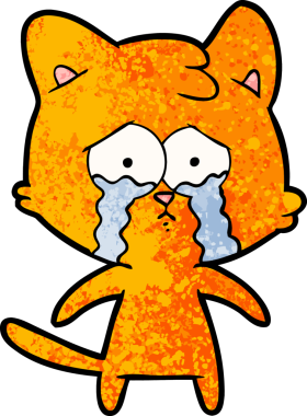 Bir insan tarafından çizilmiş çizgi film kedisi.