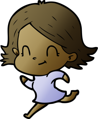 Bir insan tarafından çizilmiş karikatür dostu kız.