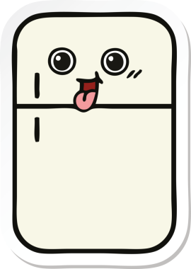 Bir insan tarafından çizilmiş şirin bir buzdolabı etiketi.