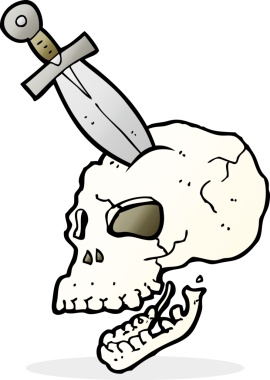 Karikatür hançeri bir insan tarafından çizilmiş.