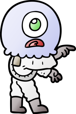 Çizgi film Tepegöz uzaylı uzay adamı bir insan tarafından çizilmiş.