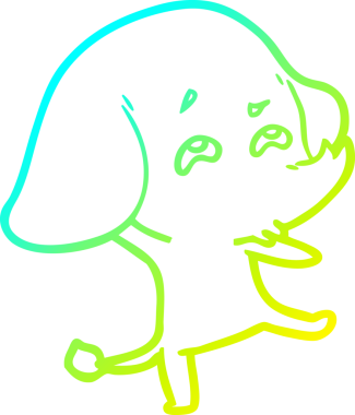 Bir insanın çizdiği karikatür fili çizimi.