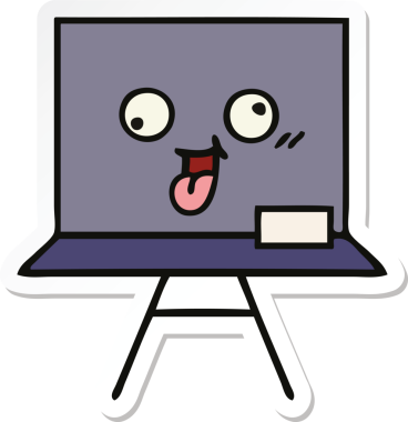 Bir insan tarafından çizilmiş şirin bir karikatür çıkartması.