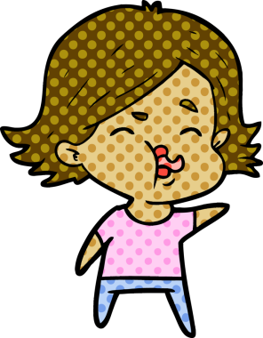 Bir insan tarafından çizilen karikatür kızı.