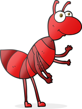 Bir insan tarafından çizilmiş serbest çizim karınca