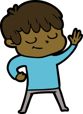 Bir insan tarafından çizilmiş mutlu çocuk çizgi filmi.