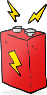 Bir insan tarafından çizilmiş karikatür bataryası.