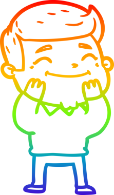 gökkuşağı gradyanı çizimi bir insan tarafından çizilmiş mutlu bir çizgi film adamı