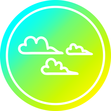 Serin gradyan bir insan tarafından çizilmiş hava bulutu dairesel simgesi