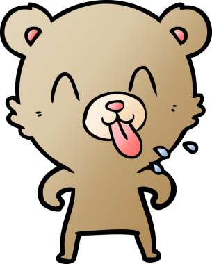 Bir insan tarafından çizilmiş kaba çizgi film ayısı.