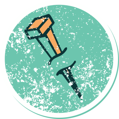 Bir insan tarafından çizilmiş demir tırnağın sembolik dövmesi.