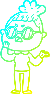 Bir insan tarafından çizilmiş bir çizgi filmin soğuk gradyan çizimi.