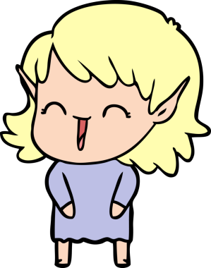 Bir insan tarafından çizilmiş bir elf kızı.