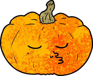 Bir insan tarafından çizilmiş bir balkabağı.