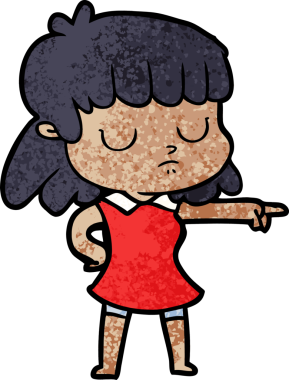 karikatür ilgisiz kadın bir insan tarafından çizilmiş