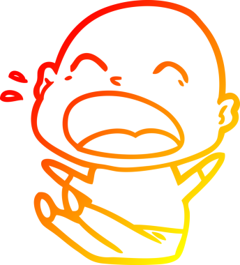 Bir insan tarafından çizilmiş kel adam diye bağıran çizgi film çizimi.