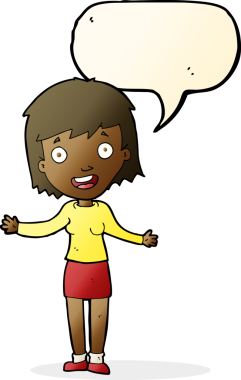 Bir insan tarafından çizilmiş konuşma balonu olan heyecanlı bir karikatür.