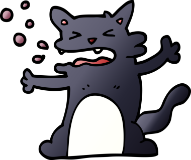 karikatür hıçkıran kedi bir insan tarafından çizildi