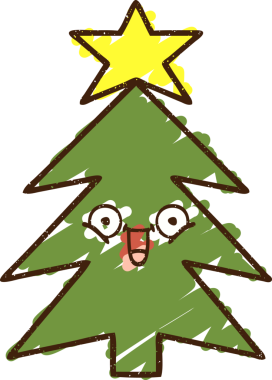 Bir insan tarafından çizilmiş Noel Ağacı Tebeşiri