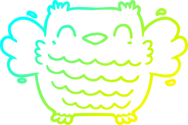 Bir insan tarafından çizilmiş bir baykuşun soğuk çizgi çizimi