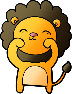 Bir insan tarafından çizilmiş çizgi film aslanı.