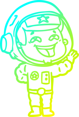 Bir insan tarafından çizilmiş gülen astronotun soğuk gradyan çizimi