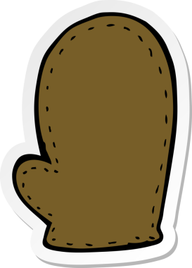 Bir insanın çizdiği karikatür fırın etiketi.