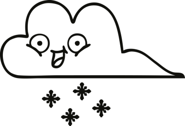 Bir insan tarafından çizilmiş bir kar bulutunun çizgi çizimi