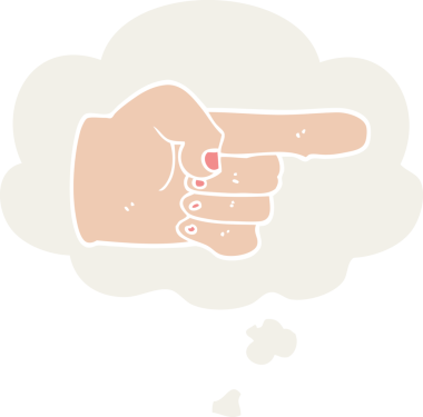 Düşünce baloncuğu olan bir insan tarafından çizilmiş bir çizgi film.