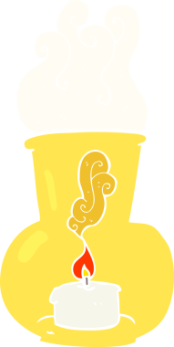 Bir insan tarafından çizilmiş eski cam fenerin düz renk çizimi