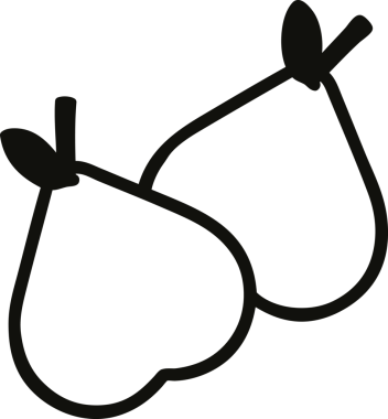 bir insan tarafından çizilmiş organik armut simgesi