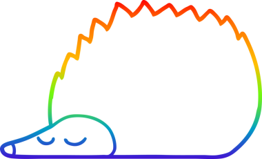 gökkuşağı gradyan çizgi çizimi bir insan tarafından çizilmiş kirpi