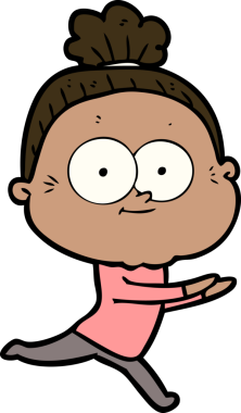 Bir insan tarafından çizilmiş mutlu yaşlı kadın çizgi filmi.