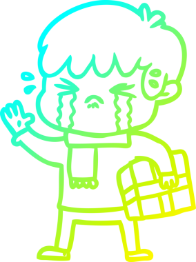 Bir insan tarafından çizilmiş ağlayan bir çocuk çizgi filmi.