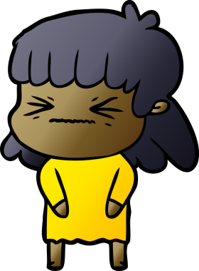 Bir insan tarafından çizilmiş kızgın bir kız.