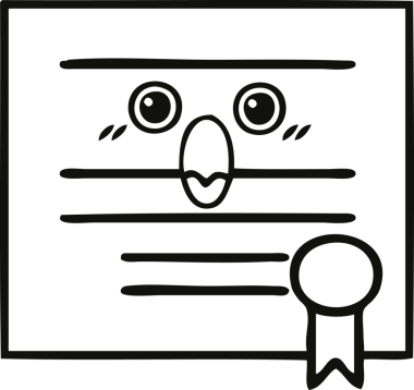 Mezuniyet diplomasını çizen çizgi bir insan tarafından çizilmiş.