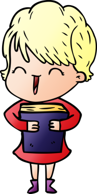 Bir insan tarafından çizilmiş gülen kadın çizgi filmi.