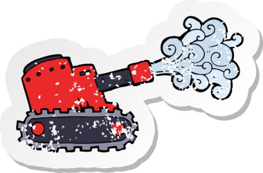 Bir insan tarafından çizilmiş bir at arabasının gerilmiş çıkartması.