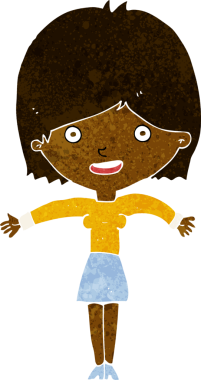 Bir insan tarafından çizilmiş heyecanlı bir karikatür.