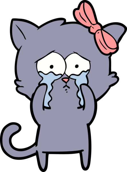 Bir insan tarafından çizilmiş çizgi film kedisi.