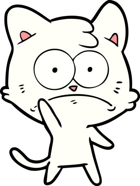 bir insan tarafından çizilmiş sinirli bir kedi.