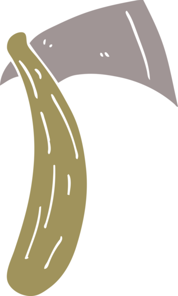 Bir insan tarafından çizilmiş keskin bir balta.