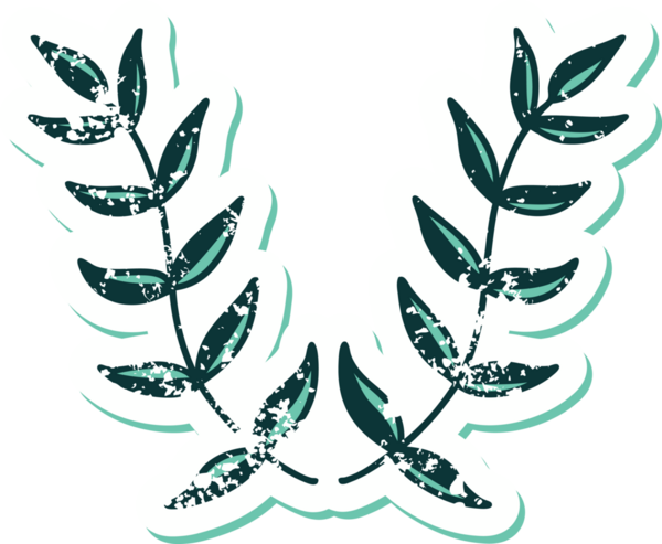 Bir insan tarafından çizilmiş defne defne resminin sembolik bir dövmesi var.