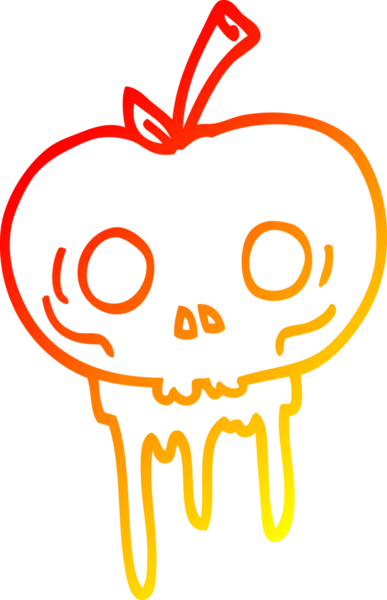 Bir insan tarafından çizilmiş bir cadılar bayramı elmasının sıcak çizgi çizimi