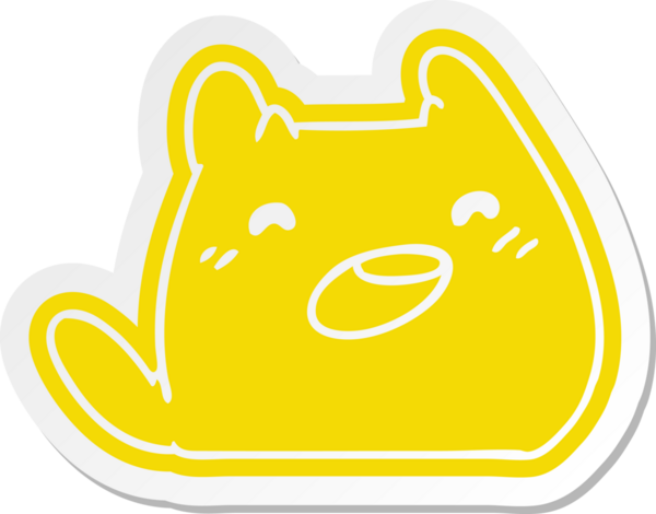 Bir insan tarafından çizilmiş bir kawai kedisine ait karikatür çıkartması.