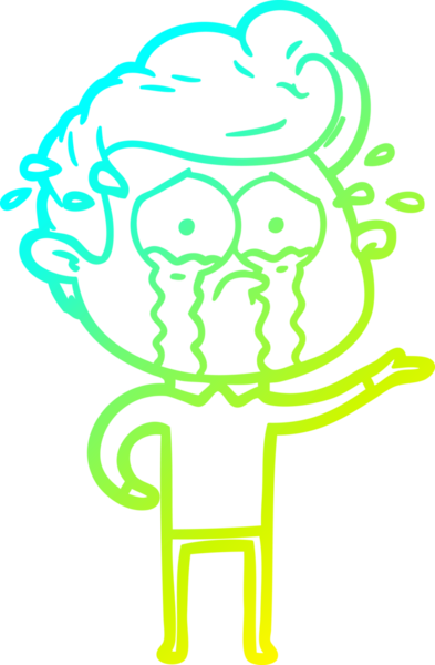 Bir insan tarafından çizilmiş ağlayan bir karikatür çizimi.